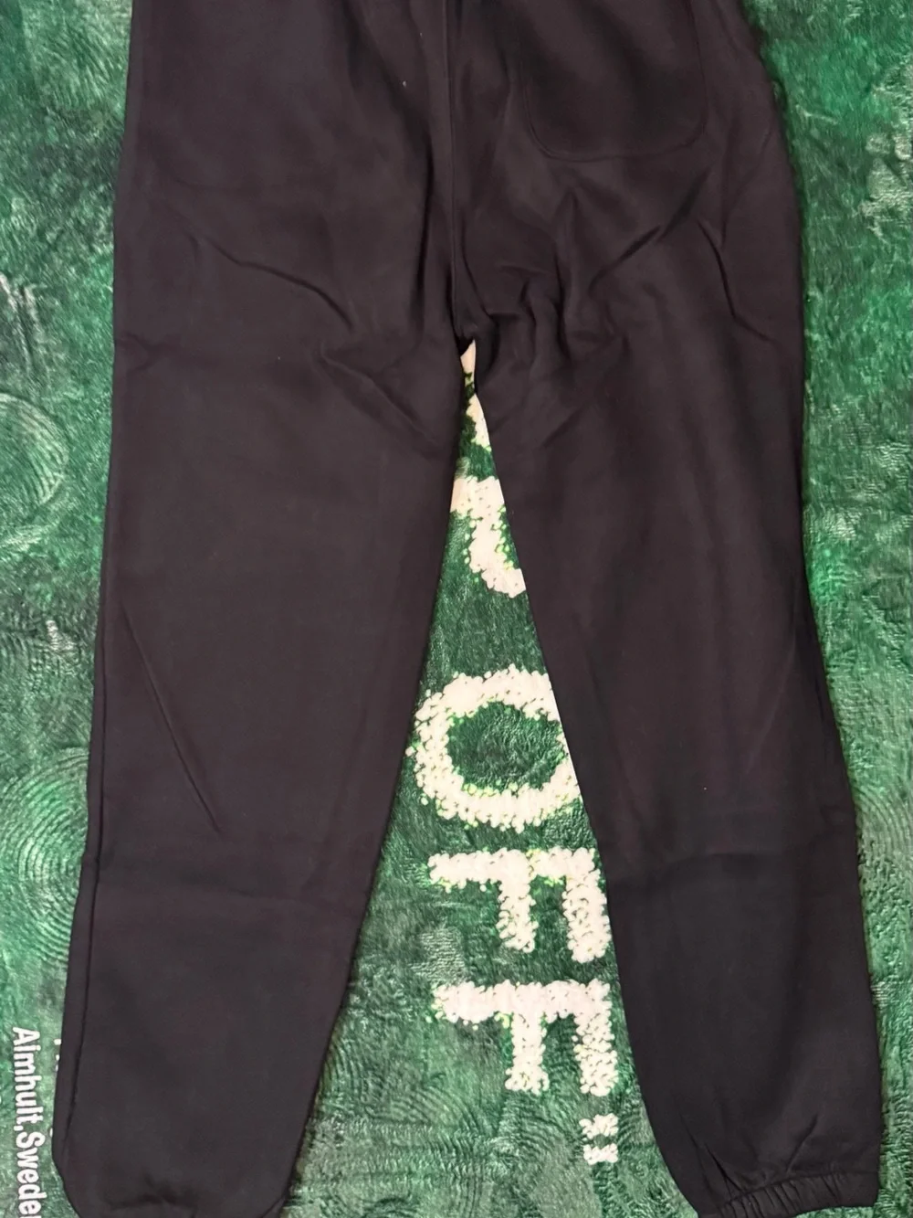 Black Supreme Satin Appilqué Hooded Sweatshirt & Sweatpant Set